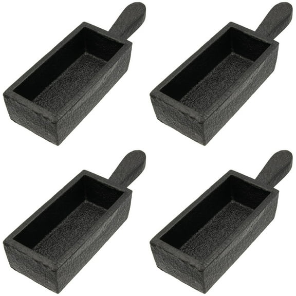 4 100 oz Cast Iron Bar Ingot Molds W/ Handle Melting Gold Silver Copper Scrap