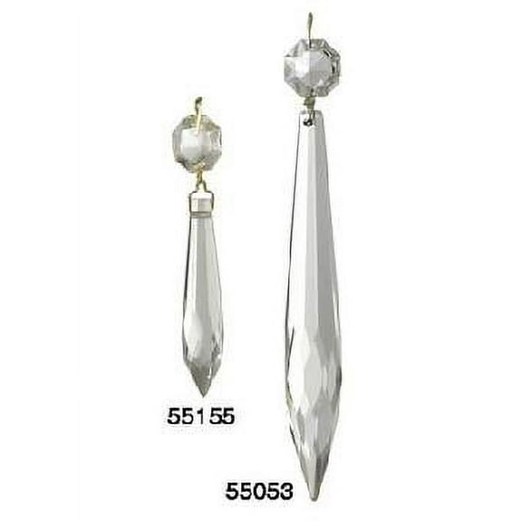 B&P Lamp 4 Inch (100mm) Clear U-Drop Crystal Chandelier Light Replacement Pendant Prism With Brass Pins