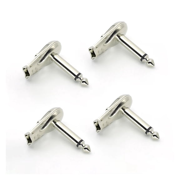 4-10Pcs 1/4" 6.35mm Mono Speaker Right Angle Guitar Phono Plug Pancake Connector