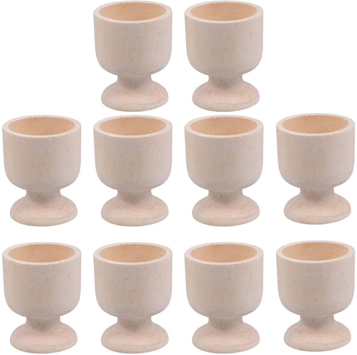 Egg Cup Rack 4/10Pcs Eggs Cup Holder, Wooden DIY Egg Stand, Xmas Craft Boiled Egg ...