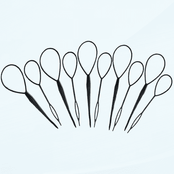 4-10Pcs/Set Ponytail Creator Plastic Loop Styling Tools Black Pony Topsy Tail Clip Hair Braid Maker Styling Tool for Women Girl (Color: Style1 Black 10Pcs)