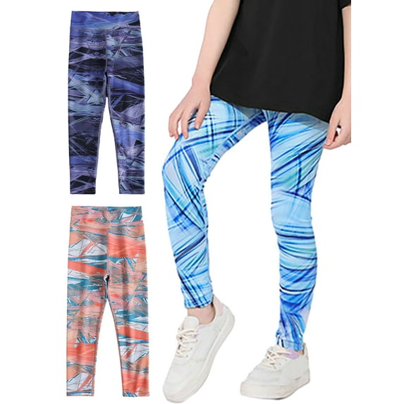 4-10T Girls Footless Prints Leggings Casual Yoga Pants Tights Trousers for Kids