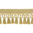 thumbnail image 1 of 4" (10cm) Elegant Beaded Tassel Fringe with Fancy Gimp Header | Fringe Trim # BTFCT4,, White Gold #14 (White Gold, Light Gold, Golden Beige) Sold By The Yard (36"/3 ft/0.9m), 1 of 1