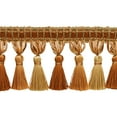 thumbnail image 1 of 4" (10cm) Noblesse Collection Elegant Tassel Fringe Trim # TFH4,, Toffee Brown #08 (Light Brown, Chocolate Brown) Sold By The Yard (36"/3 ft/0.9m), 1 of 1