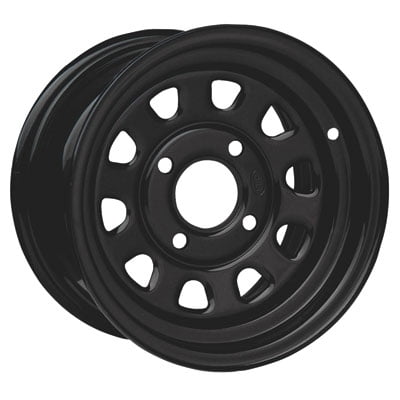 4/110-Grizzly-550/700 ITP Steel Wheel 12x7 4.0 + 3.0 Black for Yamaha Wolverine 4x4 2016-2018