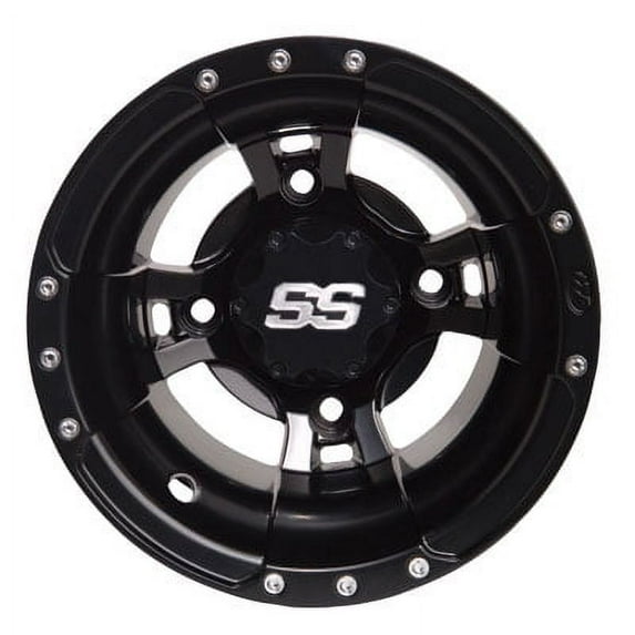4/110 ITP SS112 Alloy Sport Wheels 10X8 3.0 + 5.0 Black for Polaris SPORTSMAN 110 EFI 2016-2018