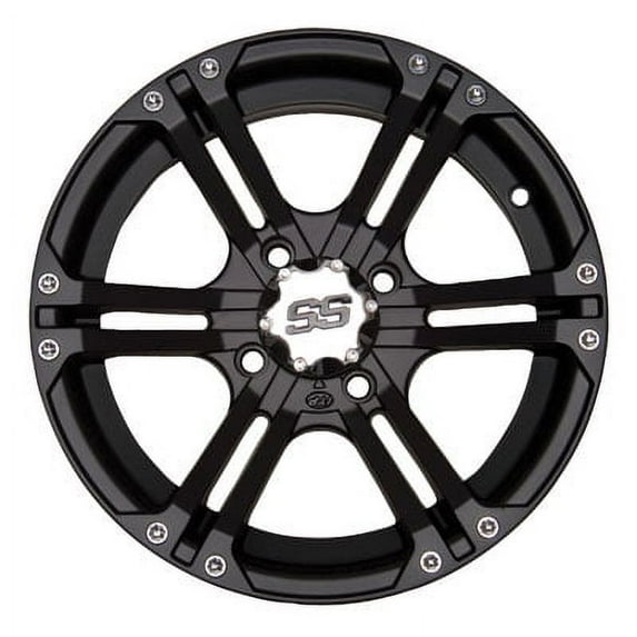 4/110 ITP SS212 Alloy Series Wheel 12x7 5.0 + 2.0 Matte Black for Yamaha RHINO 450 4X4 2006-2009