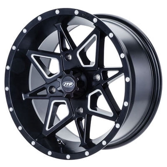 4/110 ITP Tornado Wheel 17x7 5.0 + 2.0 Matte Black for Suzuki King Quad 750AXi 2008-2009