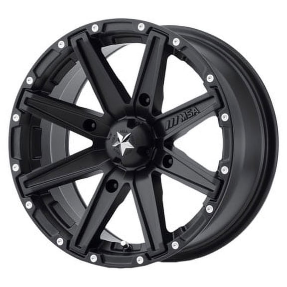 4/110 Motosport Alloys M33 Clutch Wheel 12x7 4.0 + 3.0 Satin Black for Kymco UXV 500 2008-2014