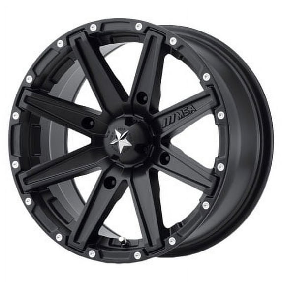 4/110 Motosport Alloys M33 Clutch Wheel 14x7 4.0 + 3.0 Satin Black for Honda Pioneer 700 2014-2018