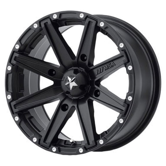 4/110 Motosport Alloys M33 Clutch Wheel 14x7 4.0 + 3.0 Satin Black for Yamaha RHINO 660 4x4 2004-2007