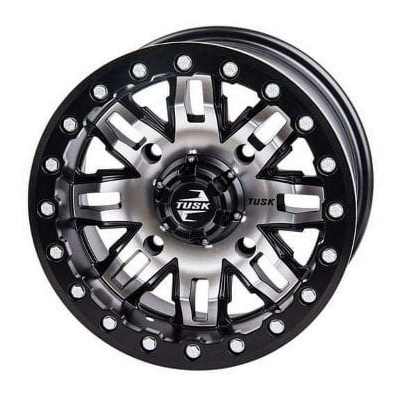 4/110 Teton Beadlock Wheel 14x7 5.0 + 2.0 Machined/Black for Honda Pioneer 700 2014-2019