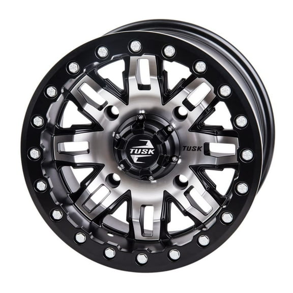 4/110 Tusk Teton Beadlock Wheel 14x7 5.0 + 2.0 Machined/Black For Suzuki King Quad 400ASi SE Plus 2022-2023