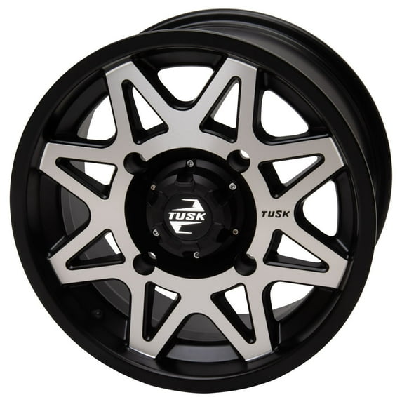 4/110 Tusk Tintic Wheel 15x7 5.0 + 2.0 Machined/Black for Cfmoto Zforce 800 Trail 2016