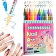thumbnail image 1 of 4/12/24 Color Nail Art Pens Set, Waterproof Nail Art Pen, Nails Polish Pens for Kids, Fine Tip Nails Art Pen 0.5mm, Waterproof and Quick-Dry Nail, For Polishing Dotting Painting Liner (24 colors), 1 of 4