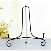 YOSOO 4"-12" Black Iron Display Stand, Black Iron Easel Plate Display, Display Stand Curve Design for Home Decoration,Holds Cook Books, Plates, Pictures & More
