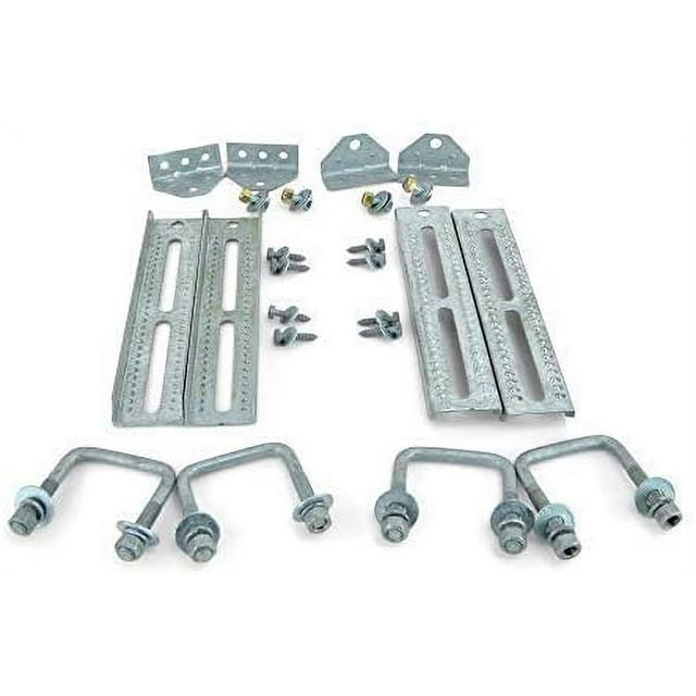 (4) 12" Galvanized Swivel Top Bunk Bracket Kit with Hardware for 2x3