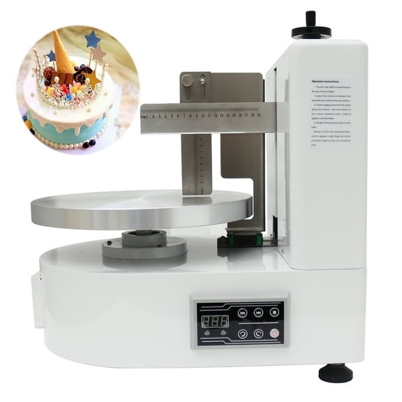4-12 Inch Cake Cream Spreading Coating Smearing Machine Electric Cake Buttercream Spreader Cake Decorator Adjustable Rotation Speed 110V White