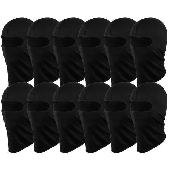 4/12 Pack Multipurpose Full Balaclava Face Mask Cover Ninja Mask Motorcycle Cycling Outdoor Sport Ski Active 12-pack Black