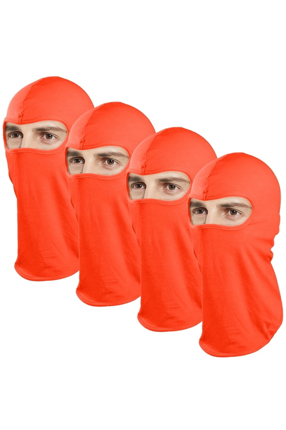 4/12 Pack Multipurpose Full Balaclava Face Mask Cover Ninja Mask Motorcycle Cycling Outdoor Sport Ski Active 4-pack Orange
