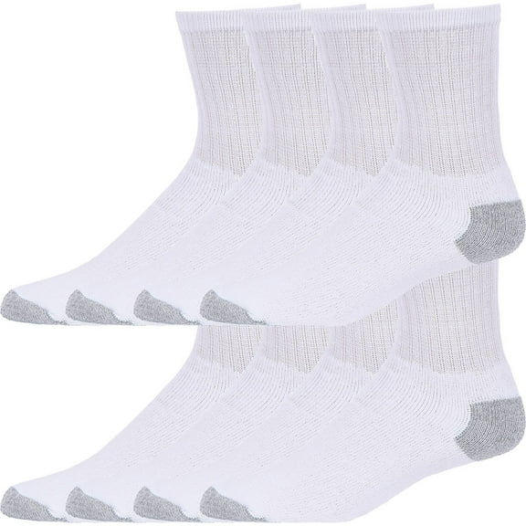 4-12 Pair Reinforced Sport Crew Socks for Men Multi Pack and Colors