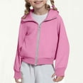 thumbnail image 1 of 4-12 Years Bys Girls Zip Up Hooded Sweatshirt Cropped Hoodies Long Sleeve Casual Sweatshirts Jacket With Pockets Thumb Hole, 1 of 9