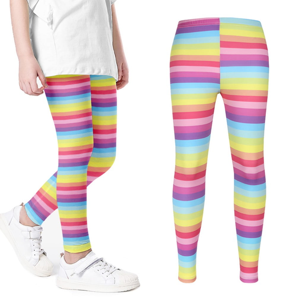 4-12 Years Girls Cartoon Basic Stretch Leggings Toddler Kids Full ...
