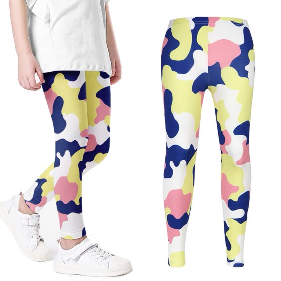 4-12 Years Girls Cartoon Basic Stretch Leggings Toddler Kids Full Length Pants Footless Tights