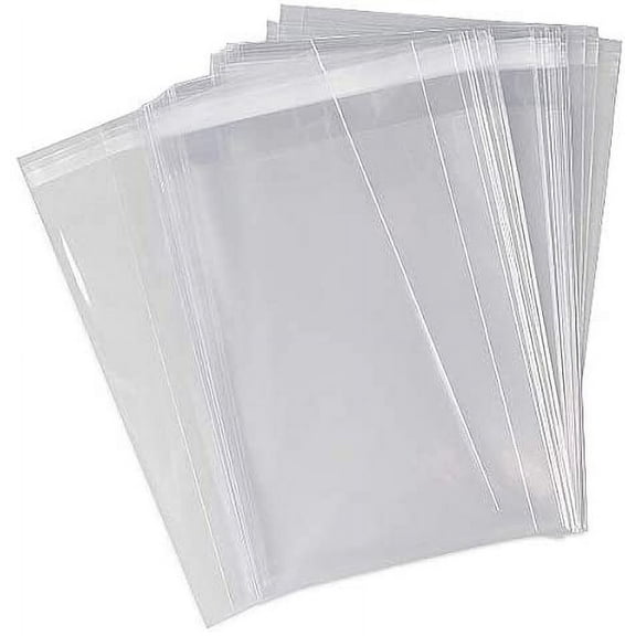 4.125" x 9.5" - 100 Resealable Lip N Tape Crystal Clear Cello/Cellophane Bags - Gift Basket Supplies Gift Bags / Pouches