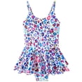 thumbnail image 1 of 4-12T Girls Swimsuit Leopard One-Piece Adjustable Swimwear Ruffled Bathing Suit with UPF 50+ Sun Protection, 1 of 11