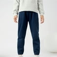 thumbnail image 1 of 4-12Y Boys and Girls Sweatpants With Pockets High Waist Cinch Bottom Sporty Gym Athletic Fit Jogger Pants Lounge Trousers Navy 4 Years, 1 of 5