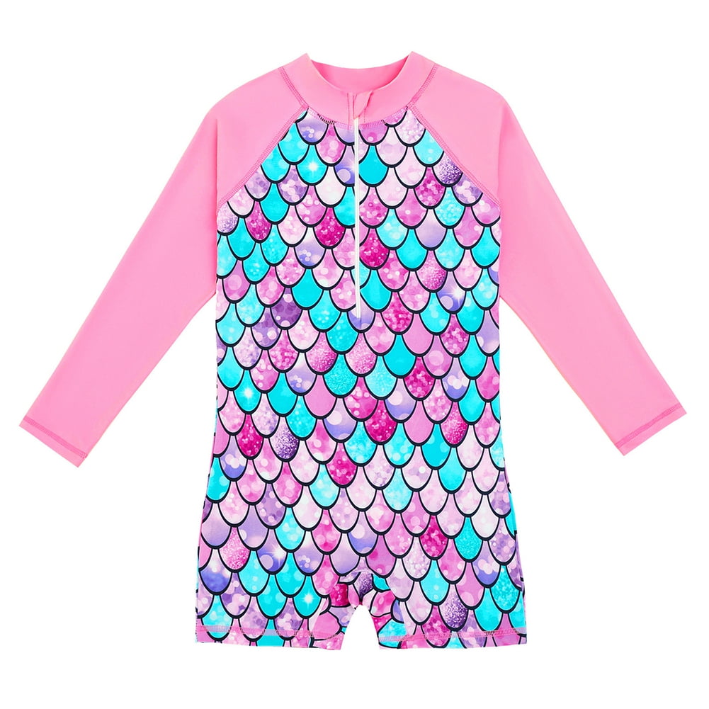 4 12Y Girls Long Sleeve Rashguard One Piece Swimsuit Beach Surfing 4-12y-girls-long-sleeve-rashguard-one-piece-swimsuit-beach-surfing