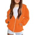 thumbnail image 1 of 4-12Years Toddler Kids Boys Girls Fashion Cute Solid Color Print Long Sleeve Pocket Zipper Hoodies Coat, 1 of 8