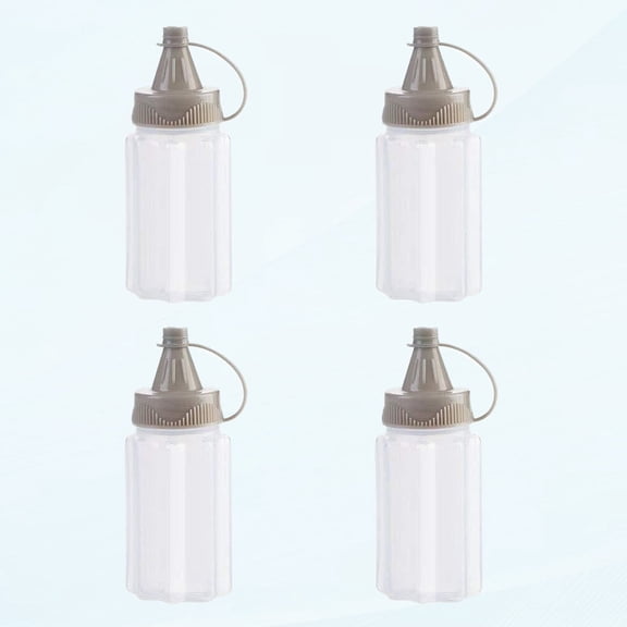 4/12pcs Mini Plastic Sauce Squeeze Bottle Seasoning Box Transparent Salad Dressing Bottle Containers Jam Bottle Squeeze Cups Mini Sauce Conserves with Lid (Squeeze Bottle)