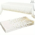 4/12pcs Table Cloths For Parties 54”x108” Golden Dot Plastic Tablecloths Black Tablecloth Black