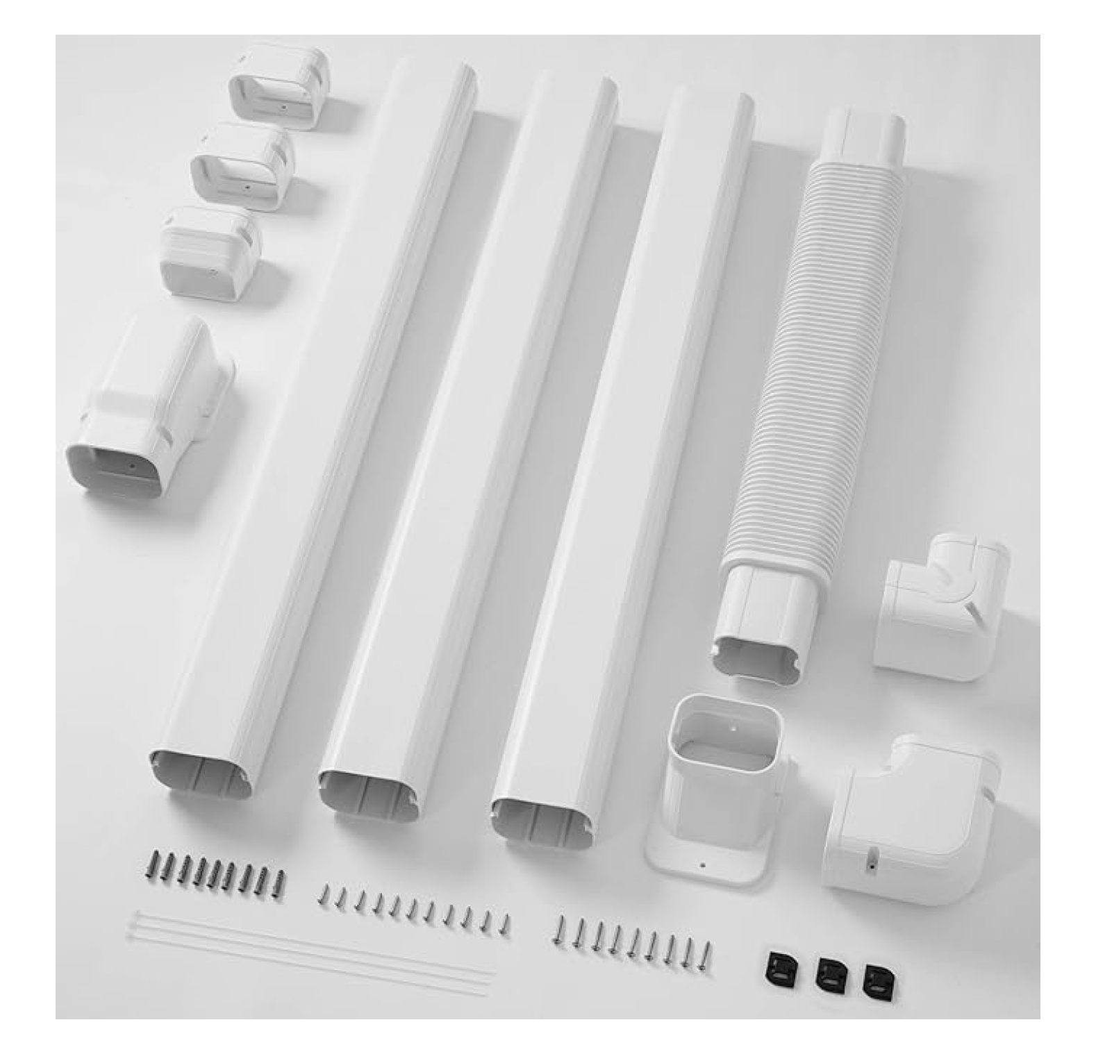 4" 13 Ft Mini Split Line Set Cover with Flexible Duct, Decorative PVC ...