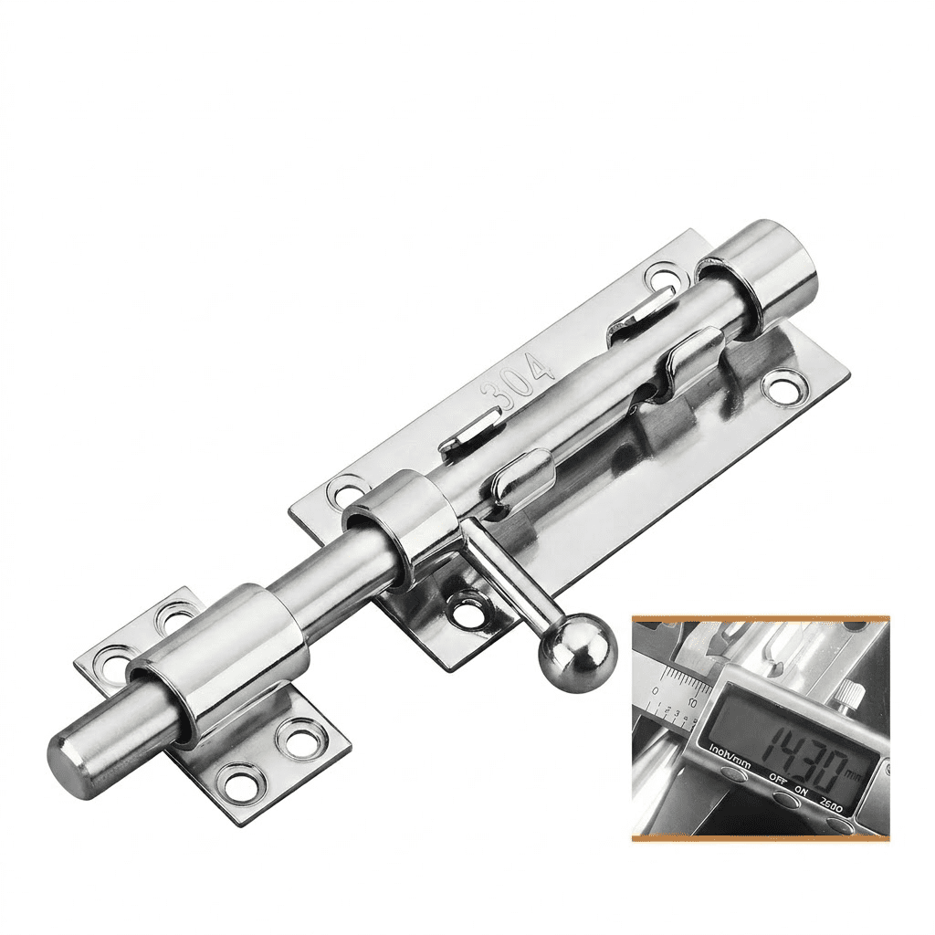 4.13" Heavy Duty Barrel Bolt Latch, 304 Stainless Steel Slide Bolt Gate Lock with Padlock Hole, Security Door Latch Hardware for Barn, Fence, Shed, and Garage