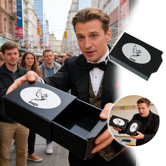 4.13 Inch Magic Box for Kids - Appearance Box with Magic Trick - Black Secret Box for Valentine's Day Performance - Sponge Heart Production Prop for Novice Children & Beginner Magicians