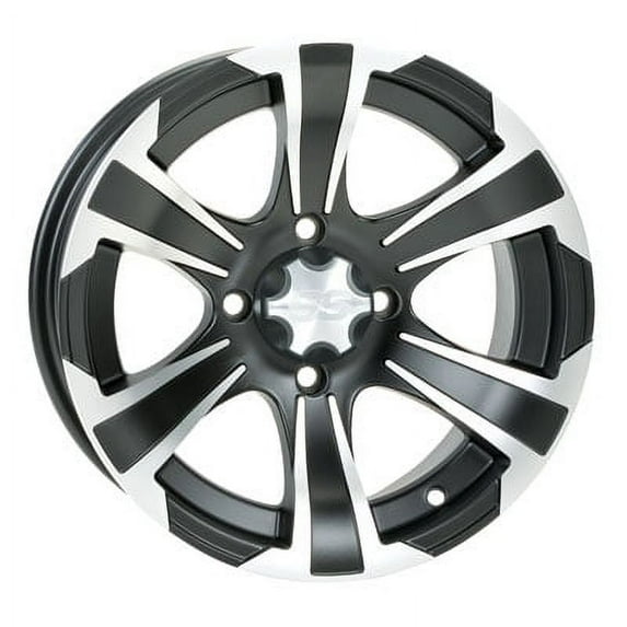 4/137 ITP SS312 Alloy Series Wheel 12x7 5.0 + 2.0 Matte Black for Kawasaki MULE 610 4x4 2011-2016