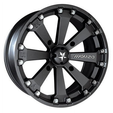 4/137 Motosport Alloys M20 Kore Wheel 14x7 3.5 + 3.5 Flat Black for Can-Am Maverick X3 Max Turbo R 2017-2018