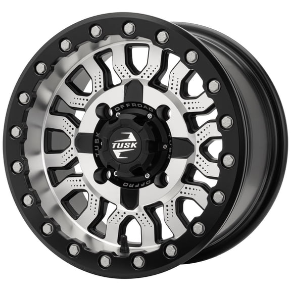 4/137 Tusk Fremont Beadlock Wheel 14x7 4.0 + 3.0 Machined/Black For Can-Am Defender HD10 Max Lone Star Cab 2022-2025