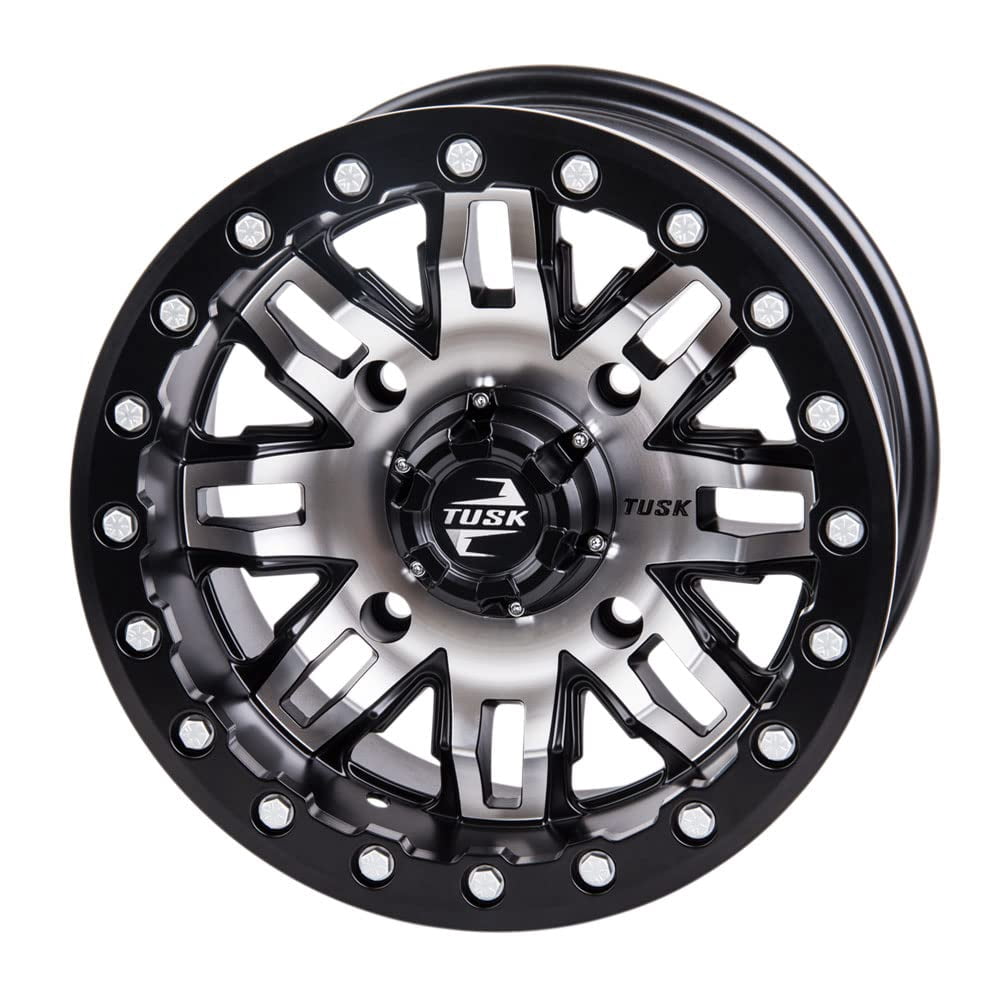 TUSK 4/137 Teton Beadlock Wheel 14x10 5.0 + 5.0 Machined/Black for Can ...