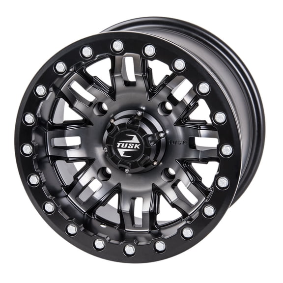 4/137 Tusk Teton Beadlock Wheel 14x7 4.0 + 3.0 Gun Metal/Black