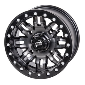 4/137 Tusk Teton Beadlock Wheel 14x7 4.0 + 3.0 Gun Metal/Black