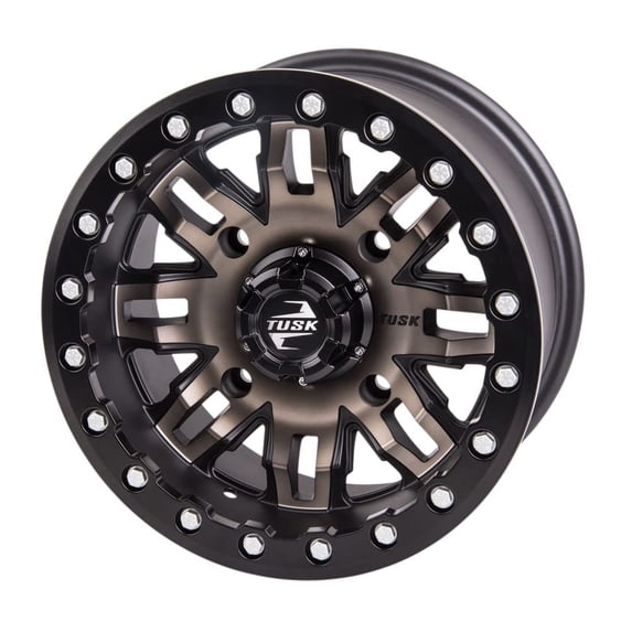 Tusk 4/137 Teton Beadlock Wheel 14x7 5.0 + 2.0 Smoke/Black for Can-Am Outlander 500 2Wd 2023-2025
