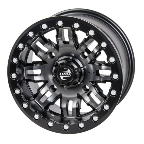 4/137 Tusk Teton Beadlock Wheel 15x10 5.0 + 5.0 Gun Metal/Black