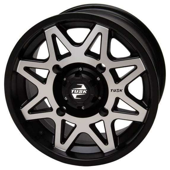 4/137 Tusk Tintic Wheel 15x7 5.0 + 2.0 Machined/Black for Kawasaki Brute force 650 4X4 2005-2011,2013