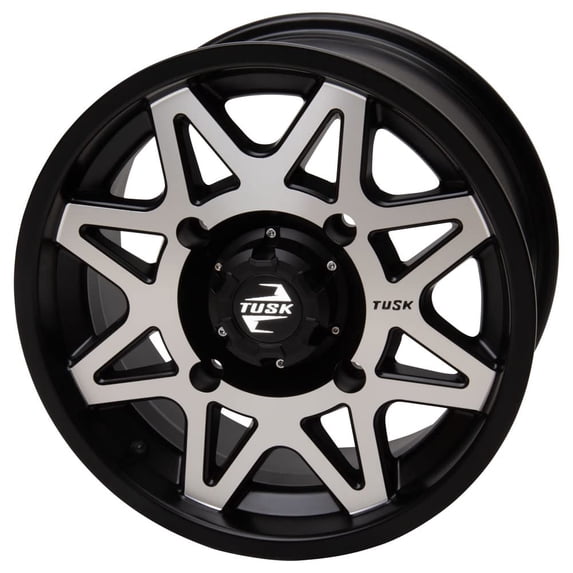 4/137 Tusk Tintic Wheel 15x7 5.0 + 2.0 Machined/Black for Kawasaki Prairie 700 4x4 2004-2006
