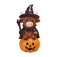 thumbnail image 1 of 4.13IN Halloween Highland Cow Witch Figurines, 1 Pack Resin Cow Statues with Pumpkin & Broom, Cute Spooky Tabletop Decor for Home, Office, Halloween Party,B, 1 of 6