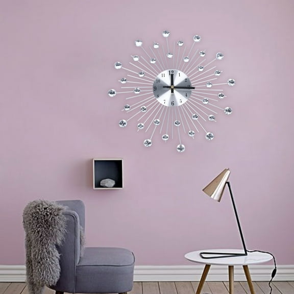 4.13in Wall Mounted Pointers+Numbers Modern Wall Clock Battery Operated Large Wall Clocks for Living Room Decor